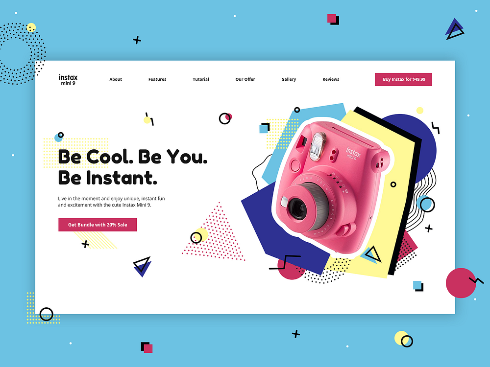 Instax 9 Landing Page Concept