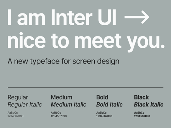 Inter UI Font Family